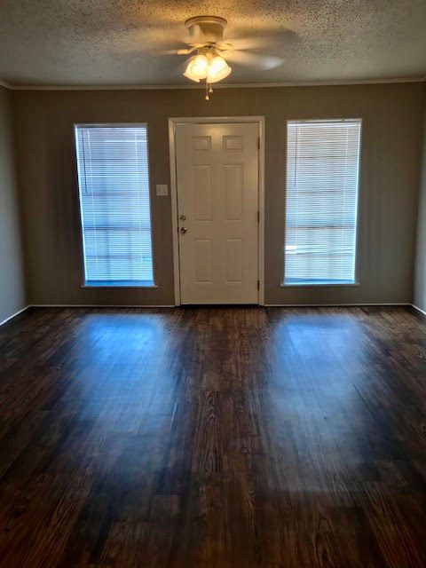 Apartment living area and entrance