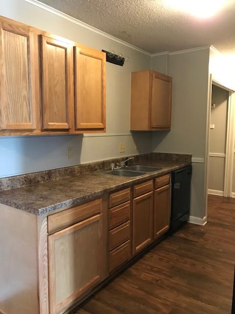 Apartment kitchen with counter and sink